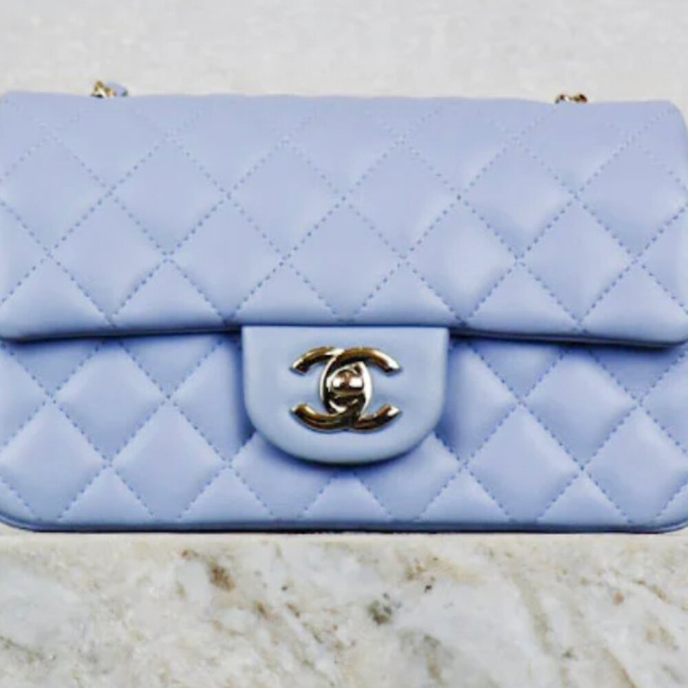 Chanel Blue Mini Flap Lambskin